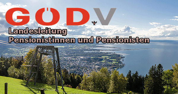 Logo der Landesleitung GÖD-Pensionisten Vorarlberg, erstellt von Josef Strassner - Hintergrund Blick auf den Bodensee - eigenes Foto!